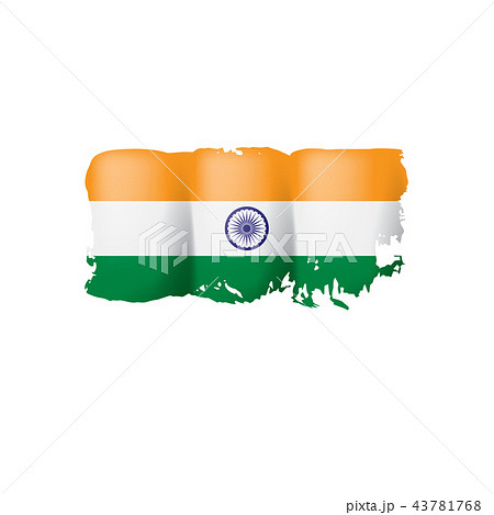 イラスト素材: india flag, vector illustration on a white back