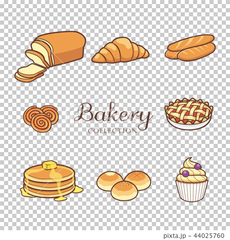 图库插图: hand drawn bakery product and dessert collection