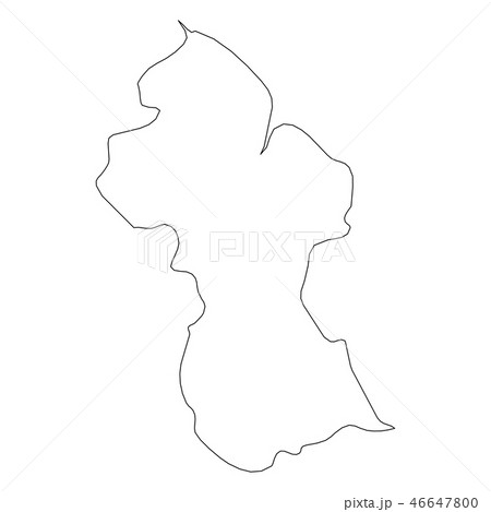 Guyana Solid Black Outline Border Map Of Pixta