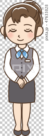 姿势/表情/动作 行为/动作 鞠躬 插图 商务制服女性鞠躬 首页 插图