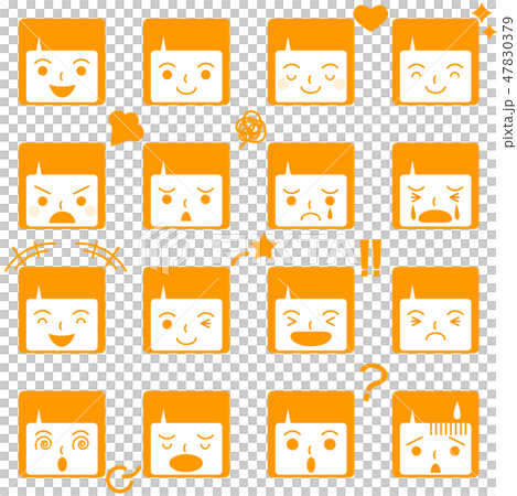 面部表情方形的正方形象集合传染媒介正方形