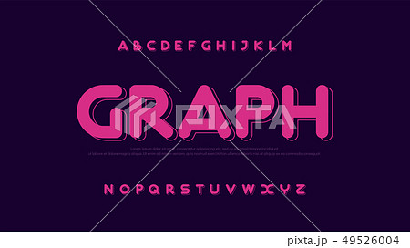 Modern font creative rounded alphabet color fonts のイラスト素材 49526004