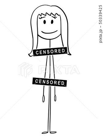 Cartoon of Naked or Nude Woman with Censored のイラスト素材 PIXTA