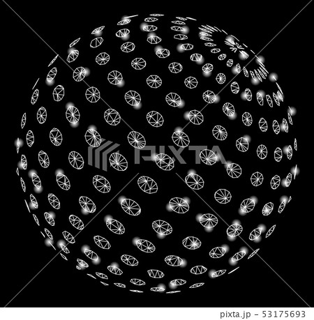 Bright Mesh Carcass Abstract Dotted Sphere With