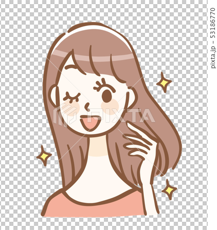 表情 笑/笑脸 插图 护发女人微笑 首页 插图 姿势/表情/动作 表情 笑