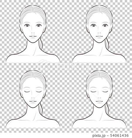 插图素材: 女性的面部表情