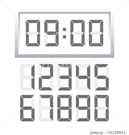 Digital Clock Number Set Vector Illustration Pixta