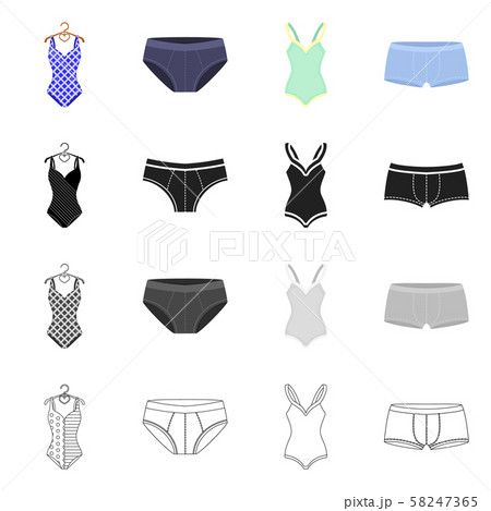 Isolated object of bikini and fashion logo Set のイラスト素材 58247365