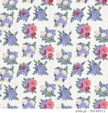 Watercolor floral seamless pattern Hand のイラスト素材 58789311 PIXTA