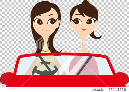 車に乗る女性のイラスト素材 63113316 PIXTA