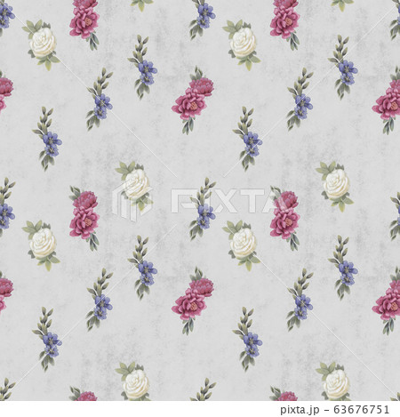 Watercolor floral seamless pattern Hand のイラスト素材 63676751 PIXTA