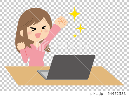 插图 远程工作胆量姿势笔记本电脑的女人 首页 插图 姿势/表情/动作