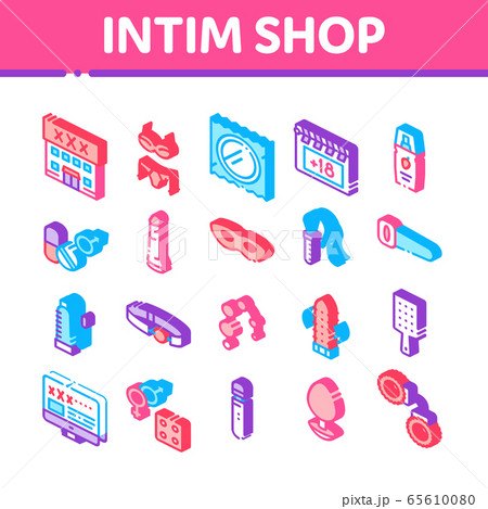 Intim Shop Sex Toys Isometric Icons Set Vector Pixta