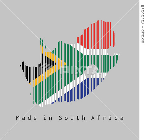 Barcode Set The Shape To South African Map Pixta