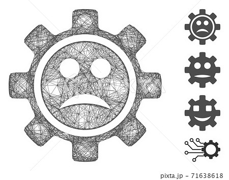 Net Service Gear Sad Smiley Vector Mesh Pixta