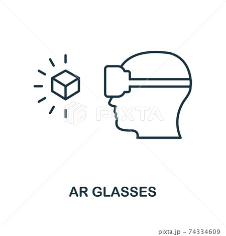 Augmented Reality Glasses Icon Monochrome Pixta