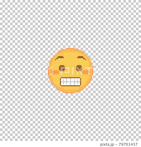 Pixel art Grimacing Emoji face icon Vector のイラスト素材 79701437 PIXTA