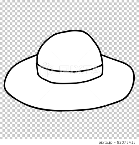 Wide Brimmed Hat Line Drawing Illustration Stock Illustration