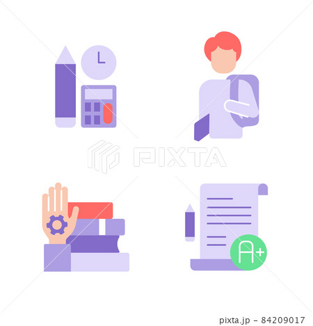 Training Courses Vector Flat Color Icon Set Pixta