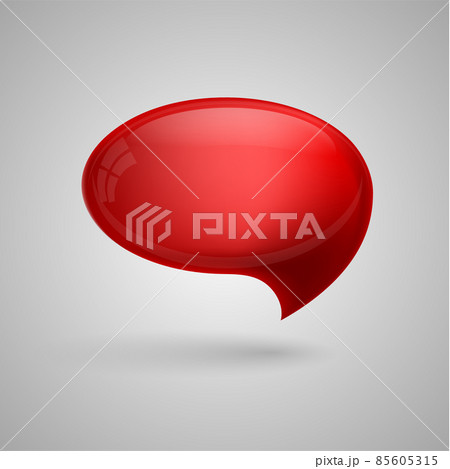 Red glossy speech bubble illustration on grey のイラスト素材 85605315 PIXTA