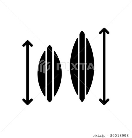 Choosing Surfboard Size Black Glyph Icon Pixta