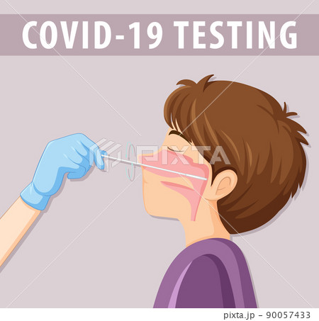 Covid 19 testing with antigen test kitのイラスト素材 90057433 PIXTA