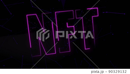 Image of purple nft text over black backgroundのイラスト素材 90329132 PIXTA