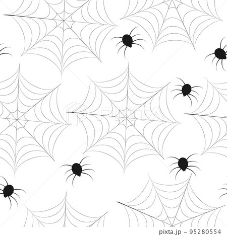 seamless pattern with spiders on web vector のイラスト素材 95280554 PIXTA