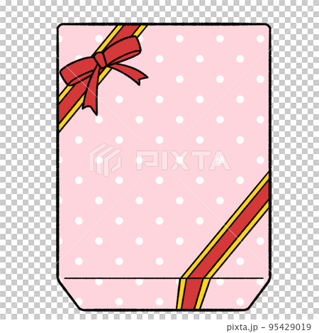 Dot Pattern Gift Wrapped With Ribbon Stock Illustration