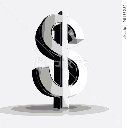 D Image Of A Dollar Symbol Isolated On White Pixta