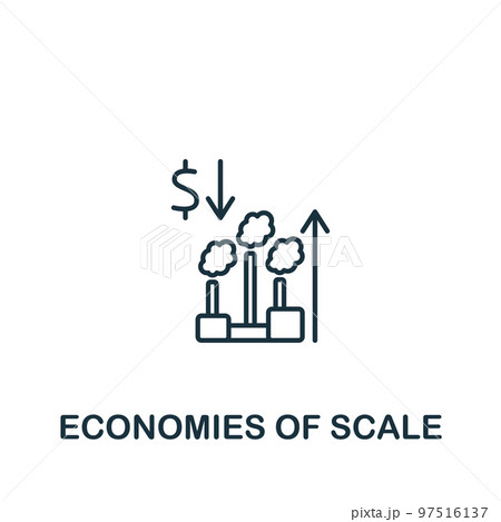 Economies Of Scale Icon Monochrome Simple Pixta