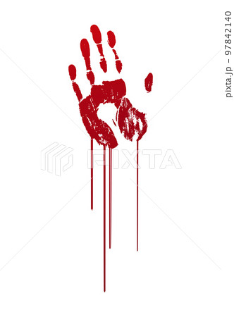 Blood Hand Blot Composition Pixta