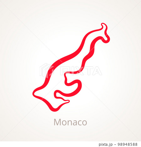 Monaco Outline Map Pixta