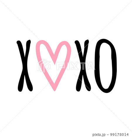 Vector hand drawn xoxo lettering with heartのイラスト素材 99178014 PIXTA