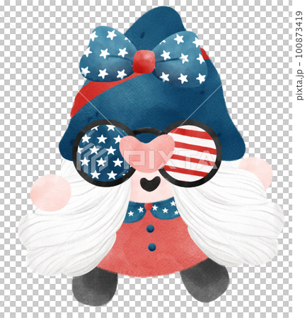 cute fun happy 4th of July Gnome celebrating のイラスト素材 100873419 PIXTA