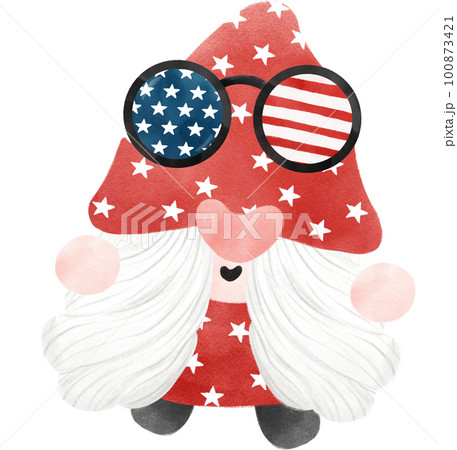 Cute Fun Happy Th Of July Gnome Celebrating Pixta