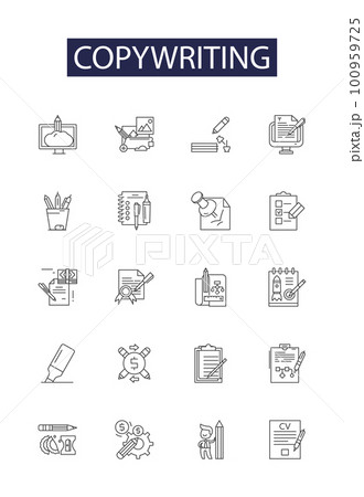 Copywriting Line Vector Icons And Signs Pixta