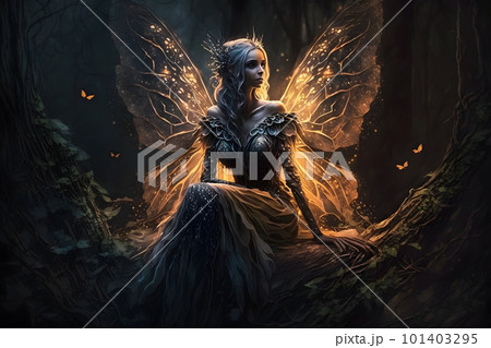 Beautiful Fantasy Elf Woman Butterfly Queen Pixta