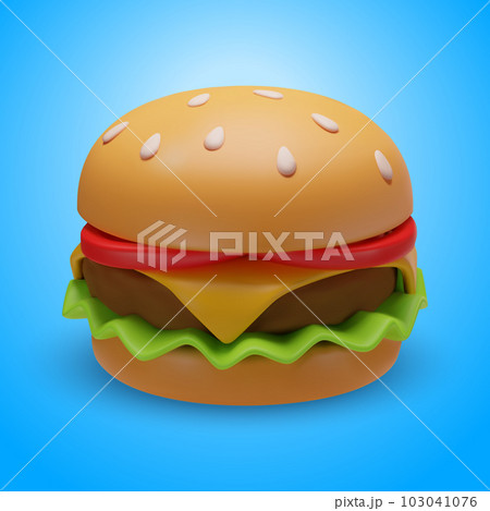 Vector D Cheeseburger D Render Fast Food Pixta