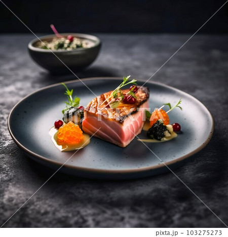 Beautifully Plated Gourmet Dish Culinary Pixta