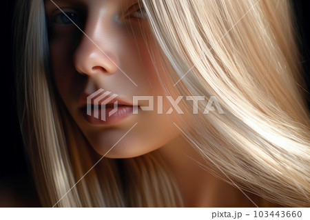 a beautiful blonde hair with straight long のイラスト素材 103443660 PIXTA