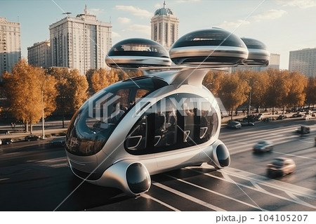 Eco Friendly Modern And Futuristic Air Taxis Pixta