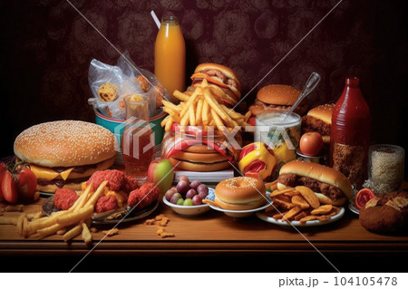 A Lot Of Junk Food On Table Unhealthy Pixta