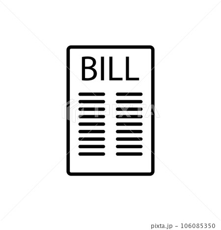 bill paper icon vectorのイラスト素材 106085350 PIXTA