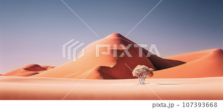 Desert Sand Minimalistic Landscape With Alone Pixta