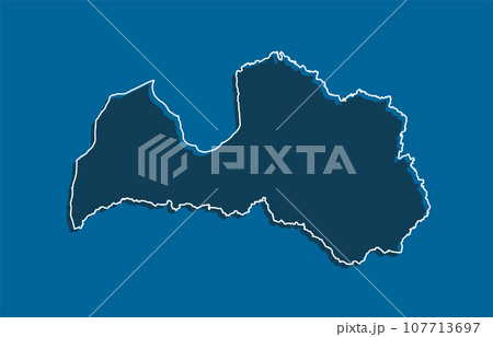 Vector outline map Latvia line border countryのイラスト素材 107713697 PIXTA