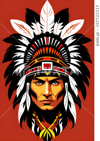 Native American Headdress Tattoo Vector Pixta