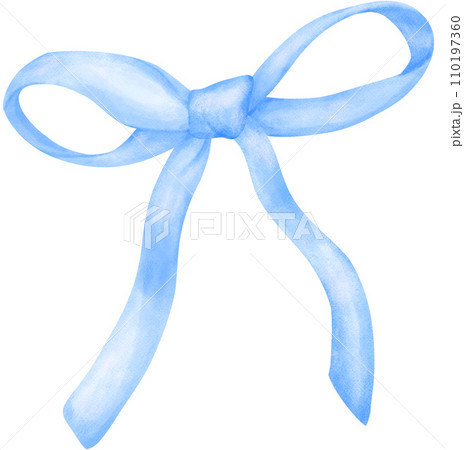 Blue Coquette Bow Watercolor Pixta