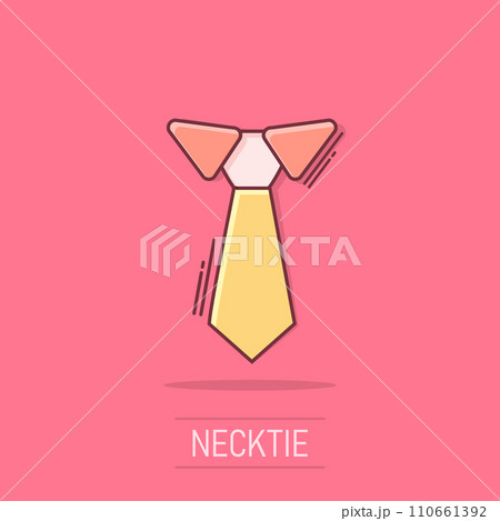 Vector Cartoon Tie Icon In Comic Style Necktie