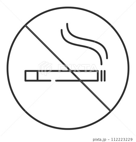 No Smoking Line Icon Vector Pixta